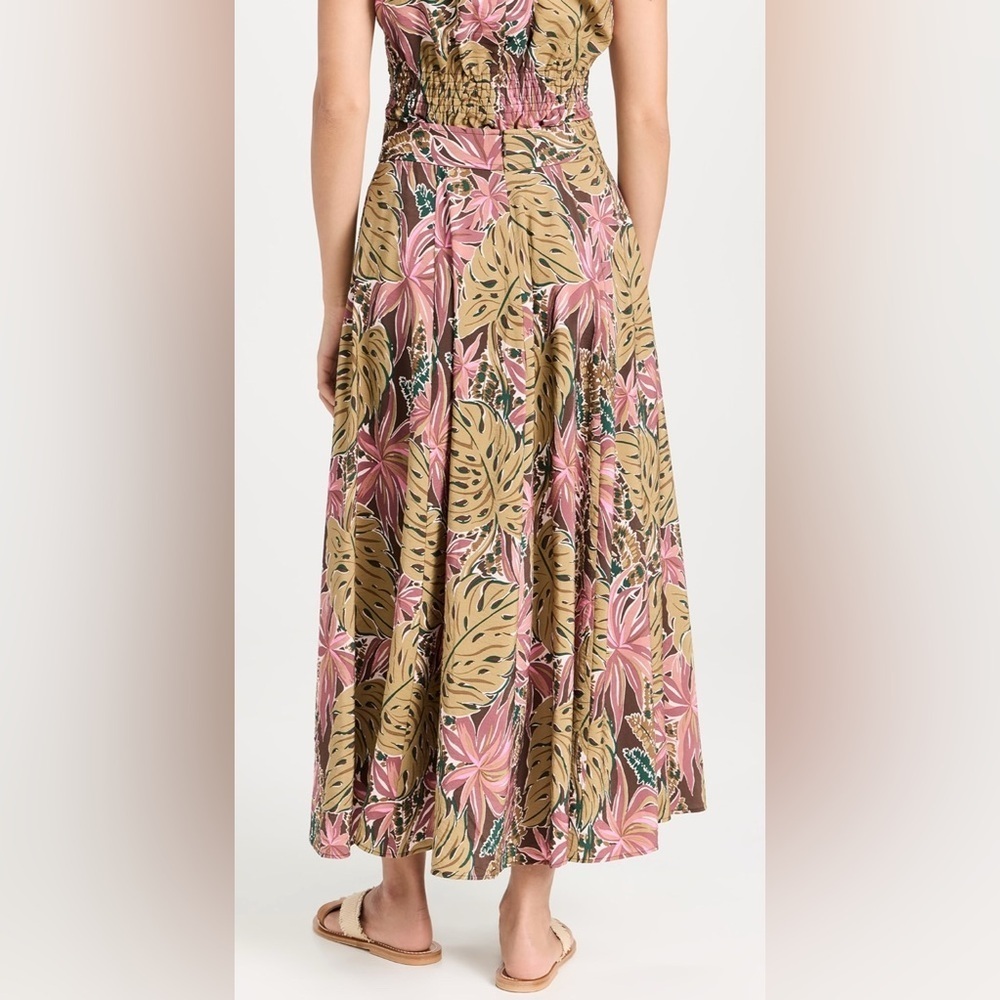 Madewell Crinkled Crepe Maxi Skirt in Brushstroke Monstera, Size 8 - Picture 3 of 14